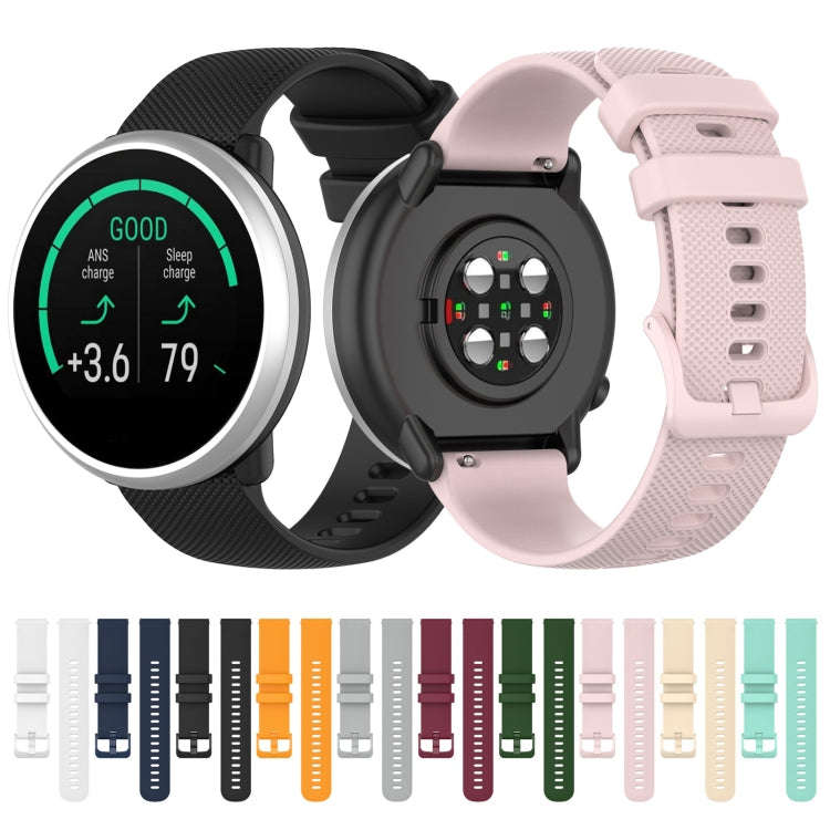 For Polar Ignite 20mm Small Plaid Texture Silicone Wrist Strap Watchband(Teal)