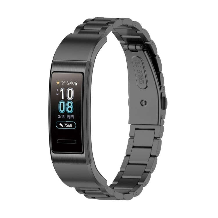 For Huawei Band 4 Pro (TER-B29S) / Band 3 Pro (TER-B29) / Band 3 (TER-B09) Three Beads Steel Wris...