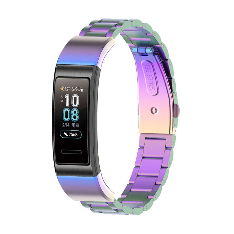 For Huawei Band 4 Pro (TER-B29S) / Band 3 Pro (TER-B29) / Band 3 (TER-B09) Three Beads Steel Wris...