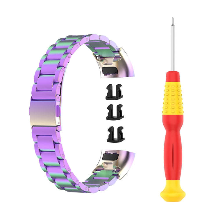 For Huawei Band 4 Pro (TER-B29S) / Band 3 Pro (TER-B29) / Band 3 (TER-B09) Three Beads Steel Wris...