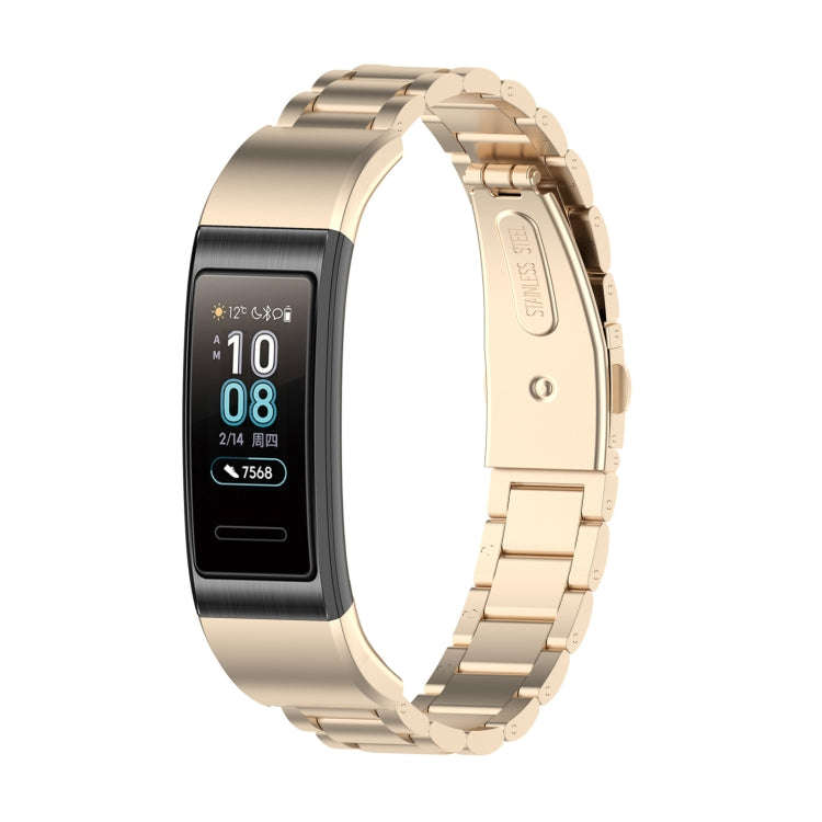 For Huawei Band 4 Pro (TER-B29S) / Band 3 Pro (TER-B29) / Band 3 (TER-B09) Three Beads Steel Wris...