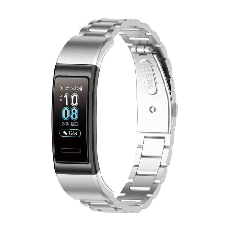 For Huawei Band 4 Pro (TER-B29S) / Band 3 Pro (TER-B29) / Band 3 (TER-B09) Three Beads Steel Wris...