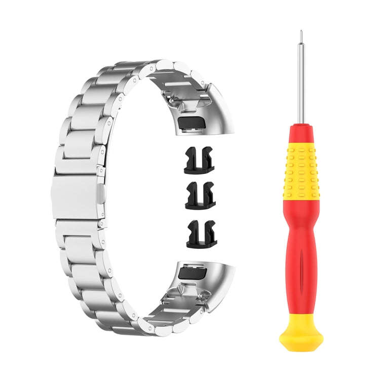 For Huawei Band 4 Pro (TER-B29S) / Band 3 Pro (TER-B29) / Band 3 (TER-B09) Three Beads Steel Wris...