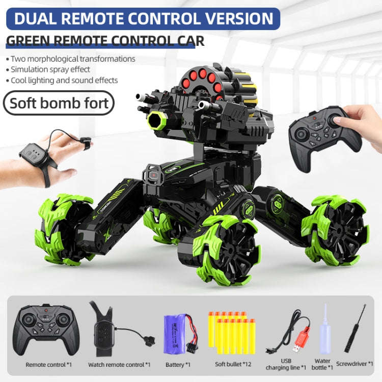 DM-518 Four-wheel Battle Blooming Tire Spray Remote Control Car, Specification:Dual Control Soft ...