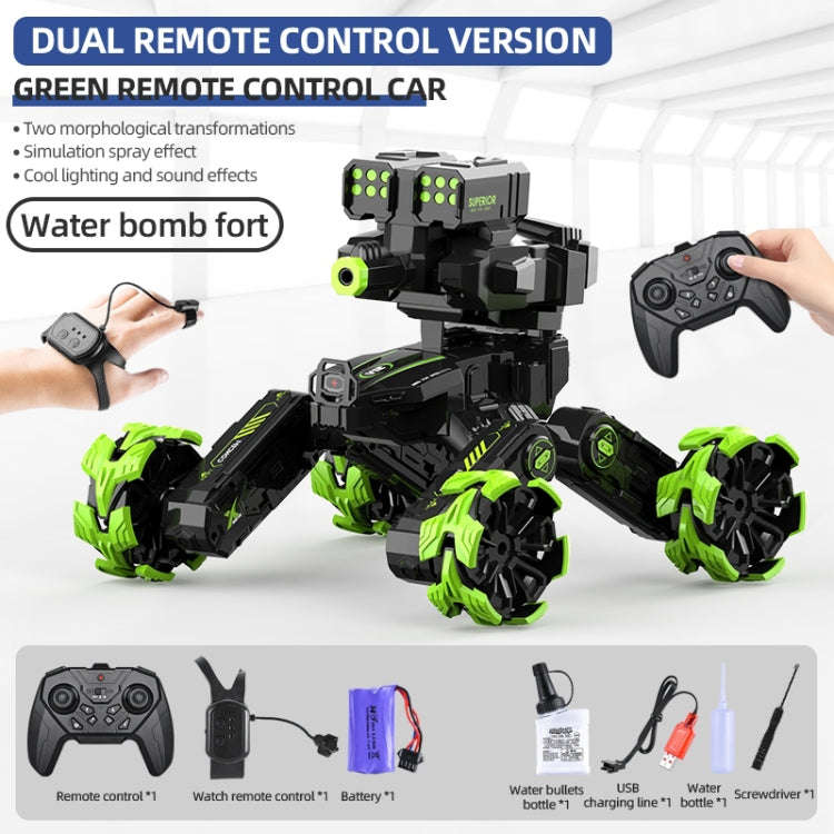 DM-528 Four-wheel Battle Blooming Tire Spray Remote Control Car, Specification:Dual Control Water...
