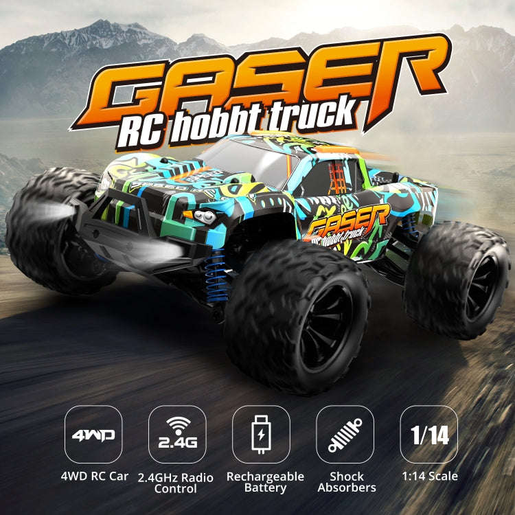 9000E 1:14 Full Scale Remote Control 4WD High Speed Car(Graffiti Blue)