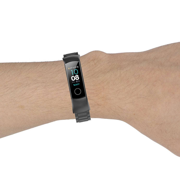 For Huawei Honor Band 4 (CRS-B19) / Honor Band 5 (CRS-B19S) Three Beads Steel Wrist Strap Watchba...