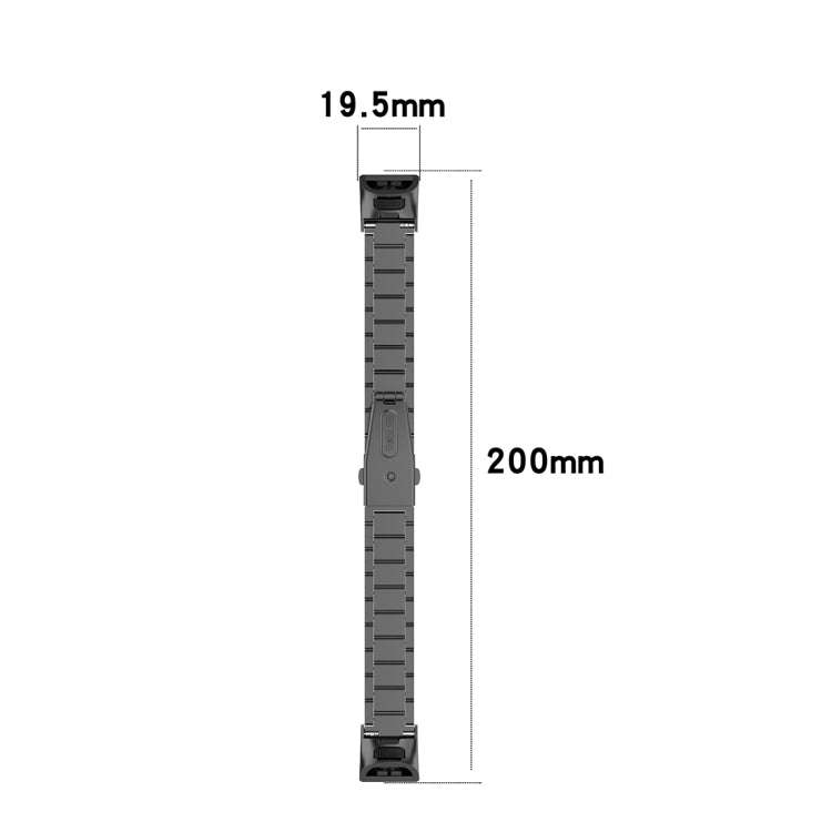 For Huawei Honor Band 4 (CRS-B19) / Honor Band 5 (CRS-B19S) Three Beads Steel Wrist Strap Watchba...