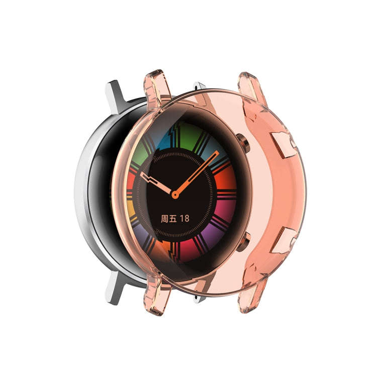 For Huawei Watch GT2 42mm Full Coverage Watch Protective Case with Screen(Transparent Pink)