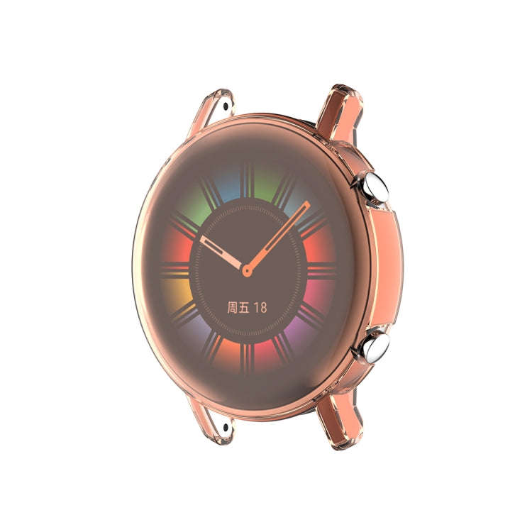For Huawei Watch GT2 42mm Full Coverage Watch Protective Case with Screen(Transparent Pink)