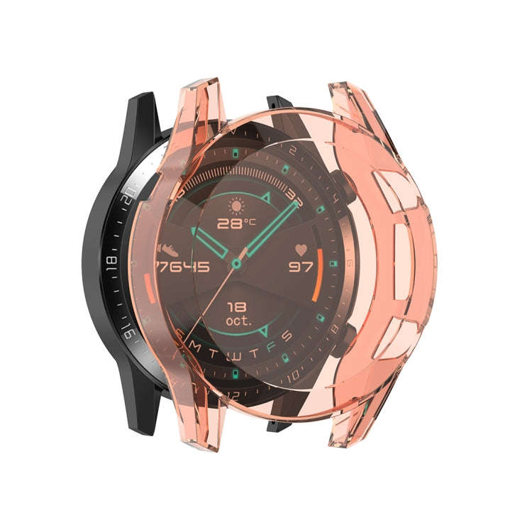 For Huawei Watch GT2 46mm Full Coverage Watch Protective Case with Screen(Transparent Pink)