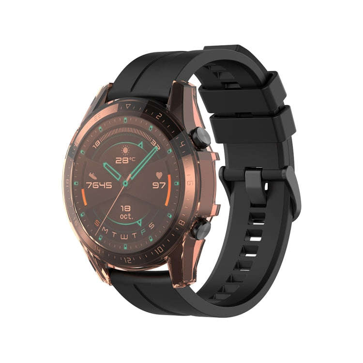 For Huawei Watch GT2 46mm Full Coverage Watch Protective Case with Screen(Transparent Pink)