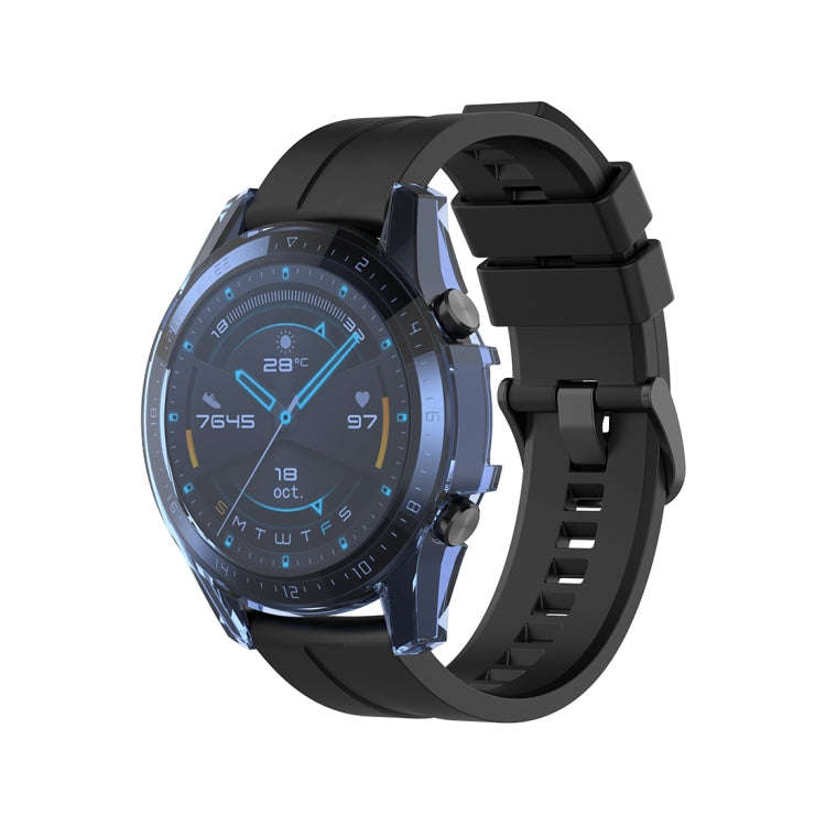 For Huawei Watch GT2 46mm Full Coverage Watch Protective Case with Screen(Transparent Blue)