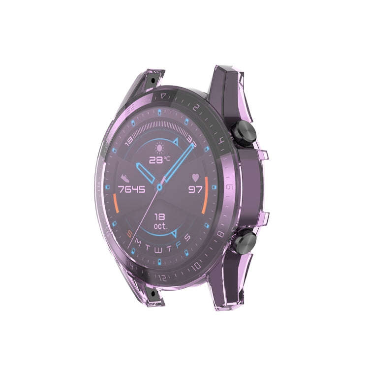 For Huawei Watch GT2 46mm Full Coverage Watch Protective Case with Screen(Transparent Purple)