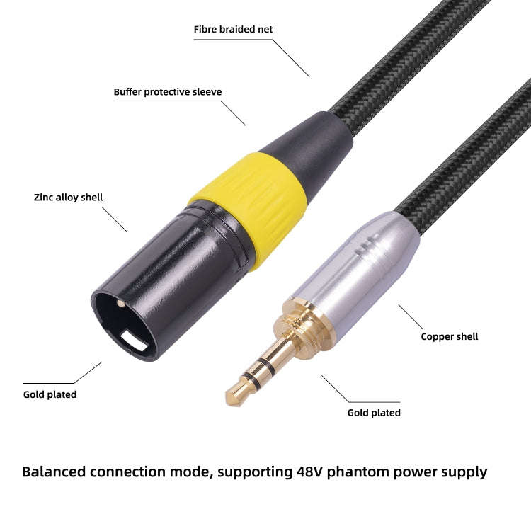SB423K108-03 3.5mm Male to XLR 3pin Male Audio Cable, Length: 30cm