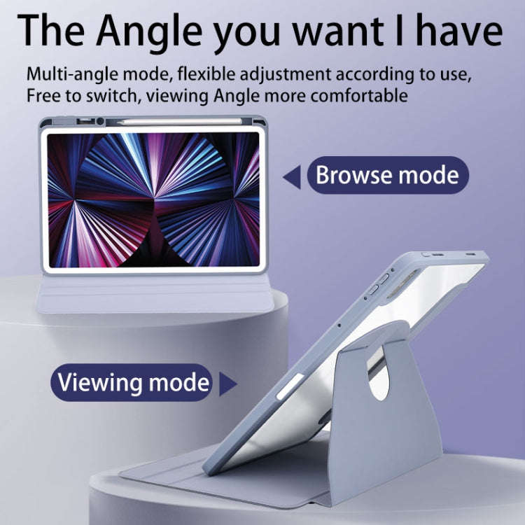 For Huawei MatePad 10.4 Acrylic 360 Degree Rotation Holder Tablet Leather Case(White Ice)