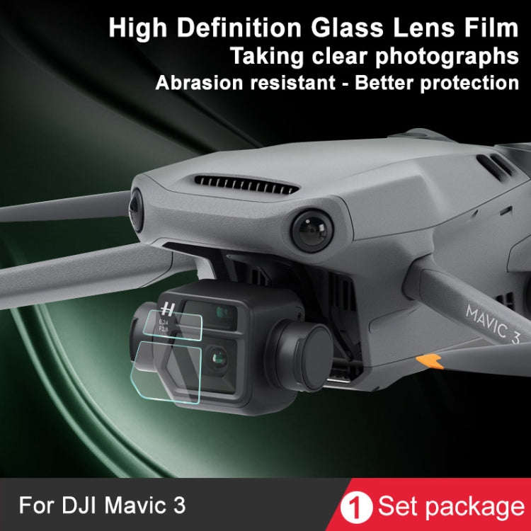 For DJI Mavic 3 IMAK Rear Camera Glass Lens Film, 1 Set Package