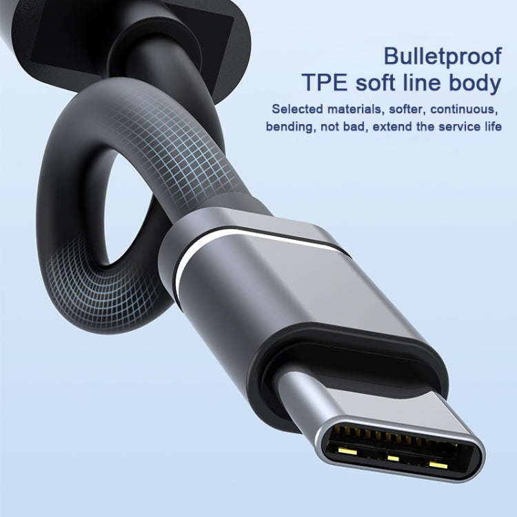 USB-C / Type-C to 3.5mm + 2USB + Type-C HUB Docking Station(Silver)
