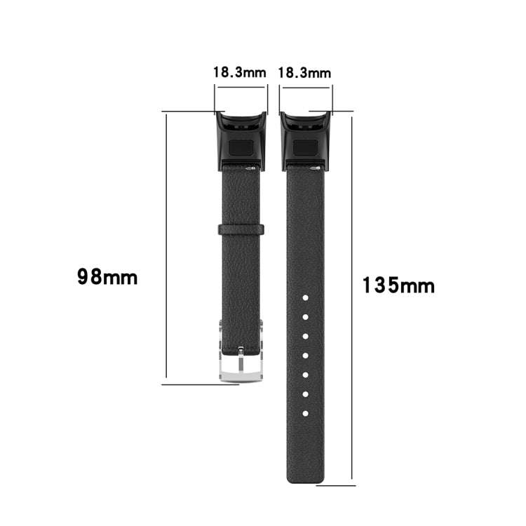 For Huawei Band 4 (ADS-B29) / Honor Band 5i (CRS-B19S) Genuine Leather Wrist Strap Watchband(White)