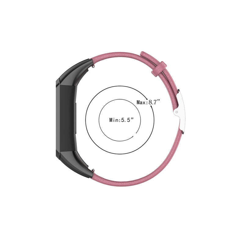 For Huawei Band 4 (ADS-B29) / Honor Band 5i (CRS-B19S) Genuine Leather Wrist Strap Watchband(Pink)