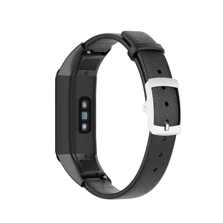 For Huawei Band 4 (ADS-B29) / Honor Band 5i (CRS-B19S) Genuine Leather Wrist Strap Watchband(Black)