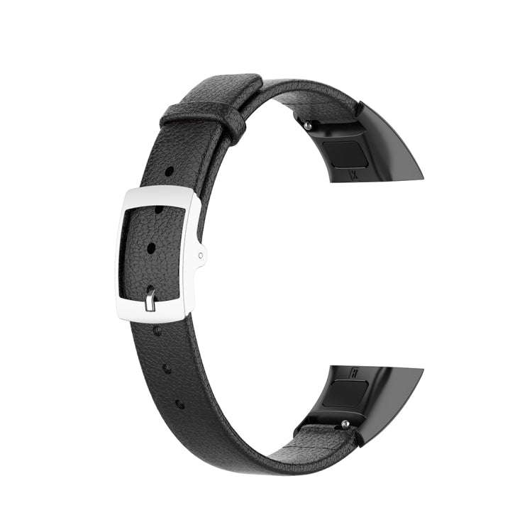 For Huawei Band 4 (ADS-B29) / Honor Band 5i (CRS-B19S) Genuine Leather Wrist Strap Watchband(Black)