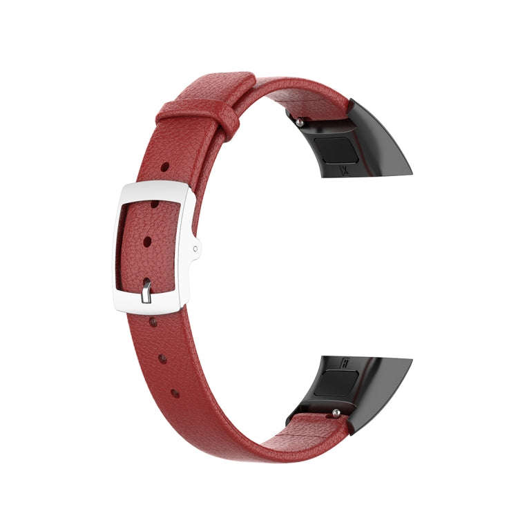 For Huawei Band 4 (ADS-B29) / Honor Band 5i (CRS-B19S) Genuine Leather Wrist Strap Watchband(Red)