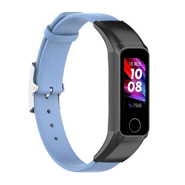 For Huawei Band 4 (ADS-B29) / Honor Band 5i (CRS-B19S) Genuine Leather Wrist Strap Watchband(Roya...