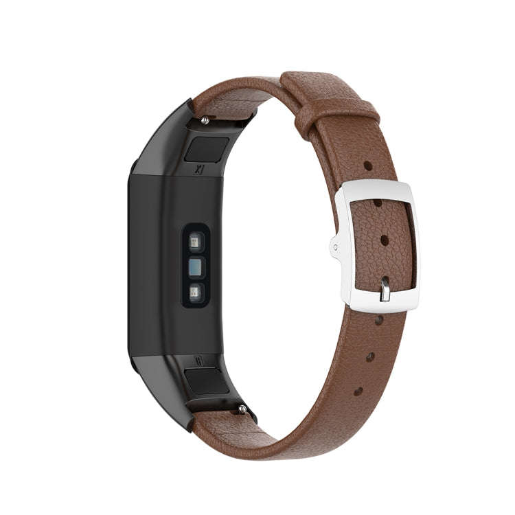 For Huawei Band 4 (ADS-B29) / Honor Band 5i (CRS-B19S) Genuine Leather Wrist Strap Watchband(Brown)