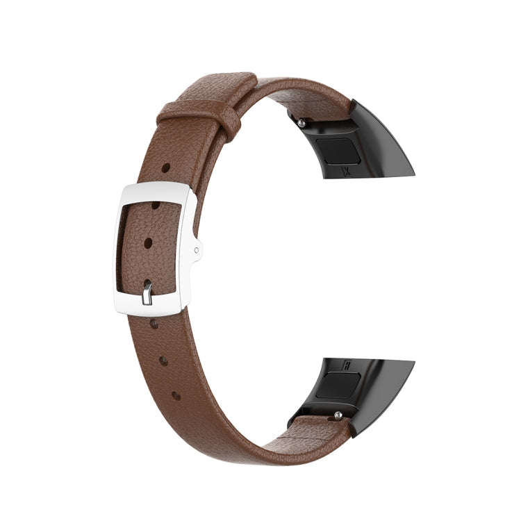 For Huawei Band 4 (ADS-B29) / Honor Band 5i (CRS-B19S) Genuine Leather Wrist Strap Watchband(Brown)