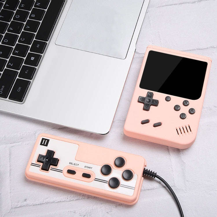 MK800 Doubles 3.0 inch Macaron Mini Handheld Game Console Built-in 800 Games(Pink)