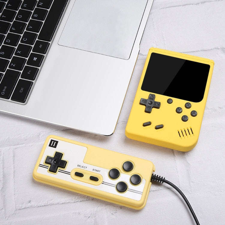 MK800 Doubles 3.0 inch Macaron Mini Handheld Game Console Built-in 800 Games(Yellow)