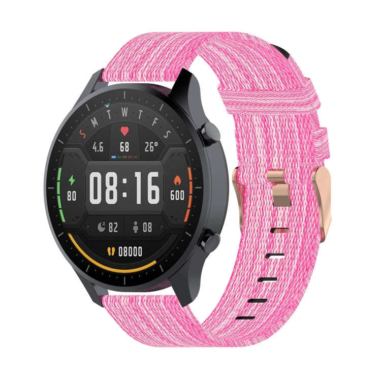 For Xiaomi Watch Color 22mm Nylon Denim Wrist Strap Watchband(Pink)