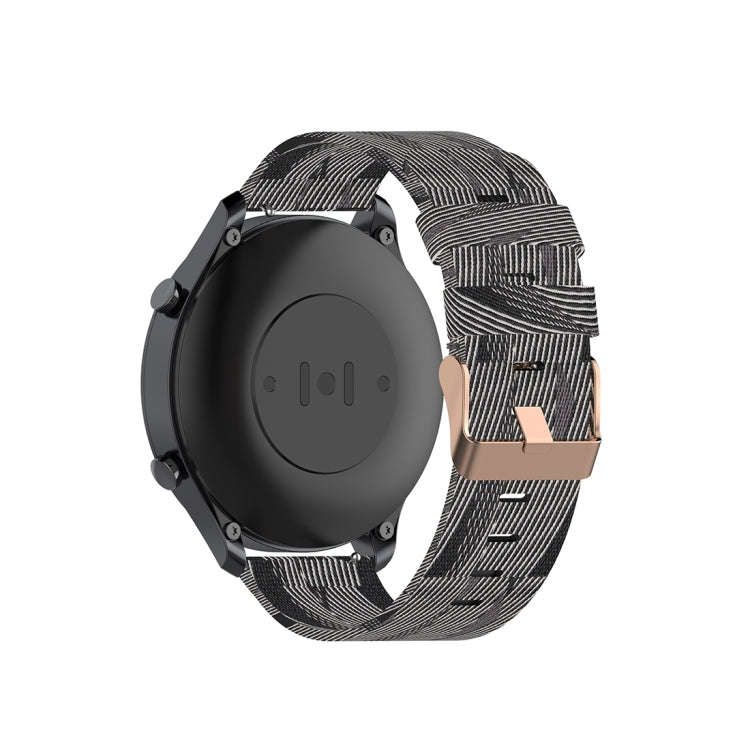 For Xiaomi Watch Color 22mm Nylon Denim Wrist Strap Watchband(Black and White Stripes)