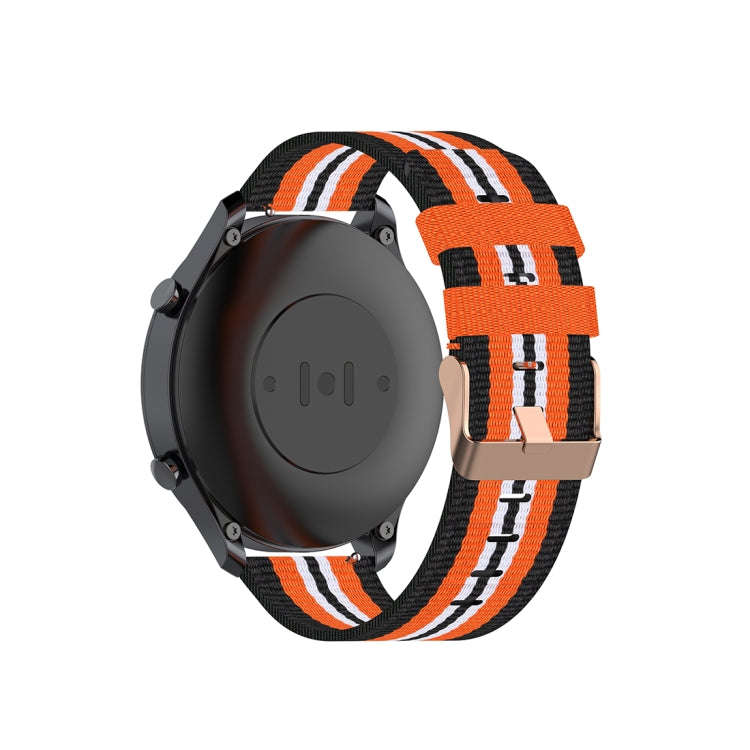 For Xiaomi Watch Color 22mm Nylon Denim Wrist Strap Watchband(Black and Orange)