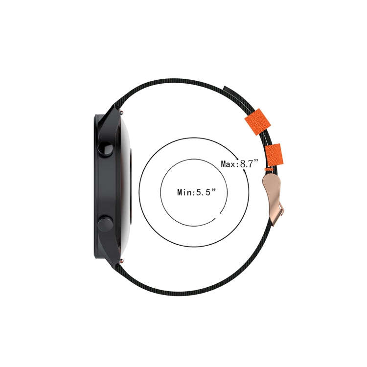 For Xiaomi Watch Color 22mm Nylon Denim Wrist Strap Watchband(Black and Orange)