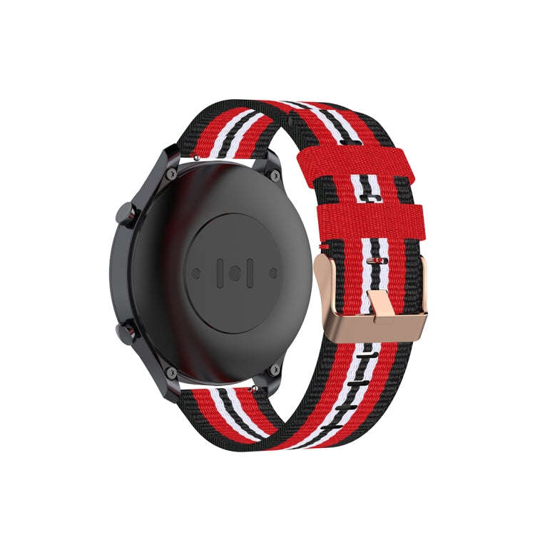 For Xiaomi Watch Color 22mm Nylon Denim Wrist Strap Watchband(Black and Red)