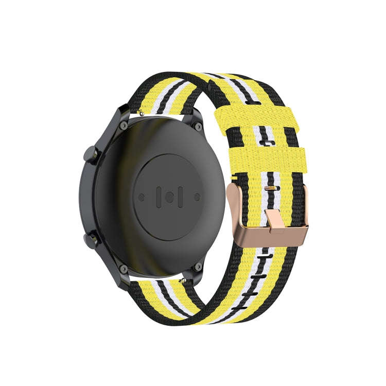 For Xiaomi Watch Color 22mm Nylon Denim Wrist Strap Watchband(Black and Yellow)