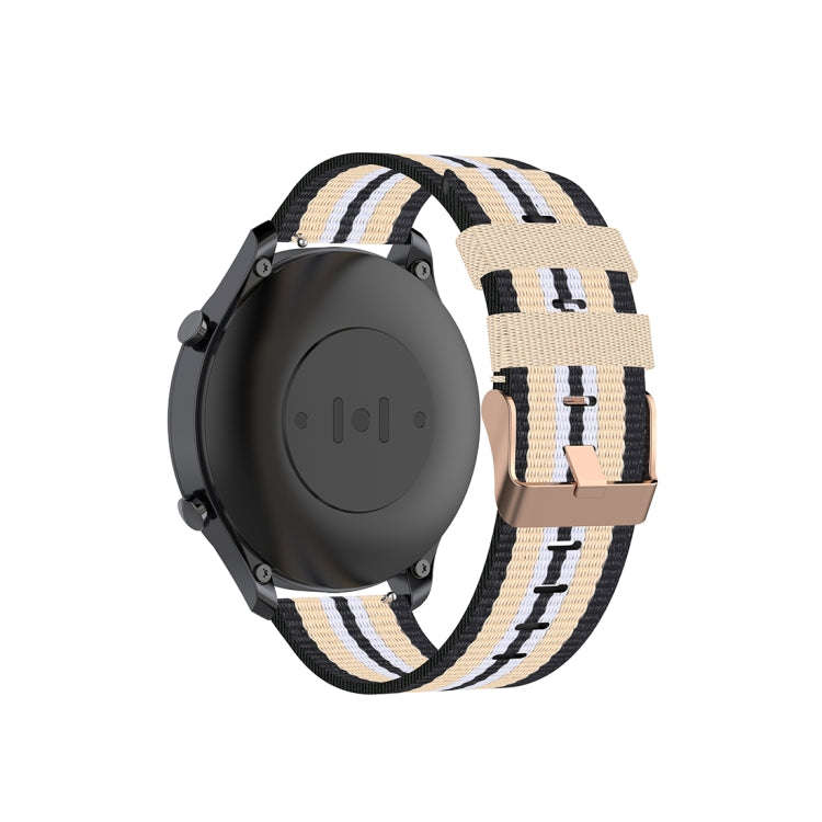 For Xiaomi Watch Color 22mm Nylon Denim Wrist Strap Watchband(Black and Beige)