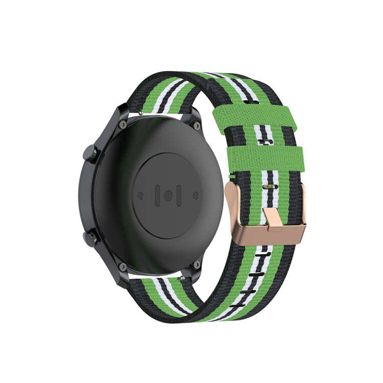For Xiaomi Watch Color 22mm Nylon Denim Wrist Strap Watchband(Black and Lime)
