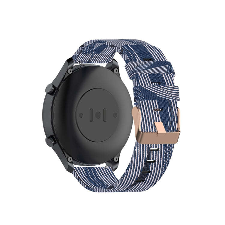 For Xiaomi Watch Color 22mm Nylon Denim Wrist Strap Watchband(Blue and White Stripes)