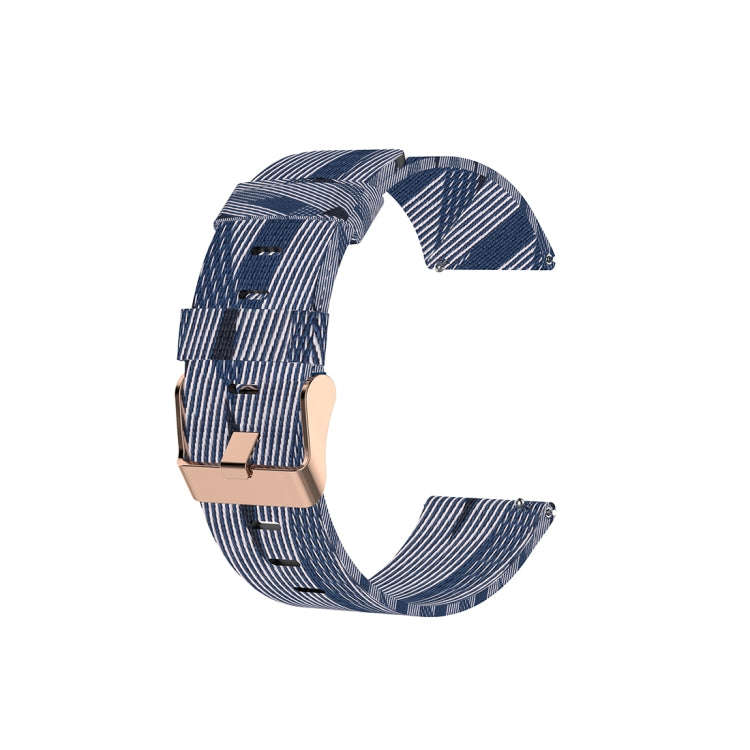 For Xiaomi Watch Color 22mm Nylon Denim Wrist Strap Watchband(Blue and White Stripes)
