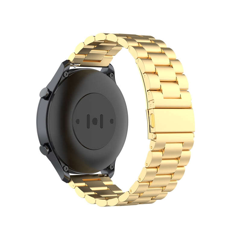 For Xiaomi Watch Color 22mm Three Beads Steel Wrist Strap Watchband(Gold)