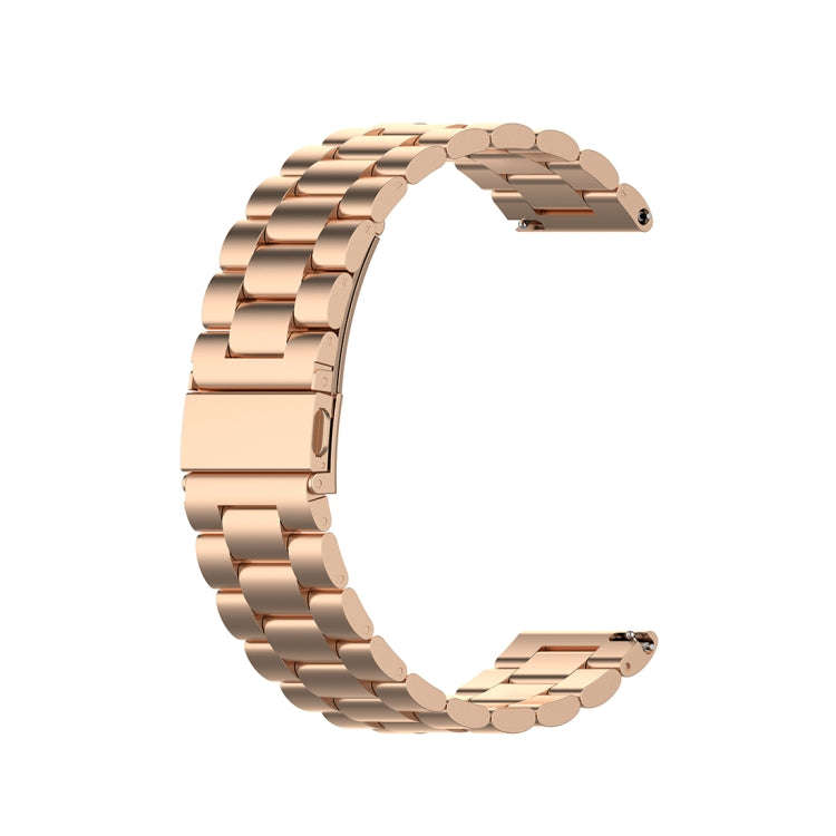 For Xiaomi Watch Color 22mm Three Beads Steel Wrist Strap Watchband(Rose Gold)