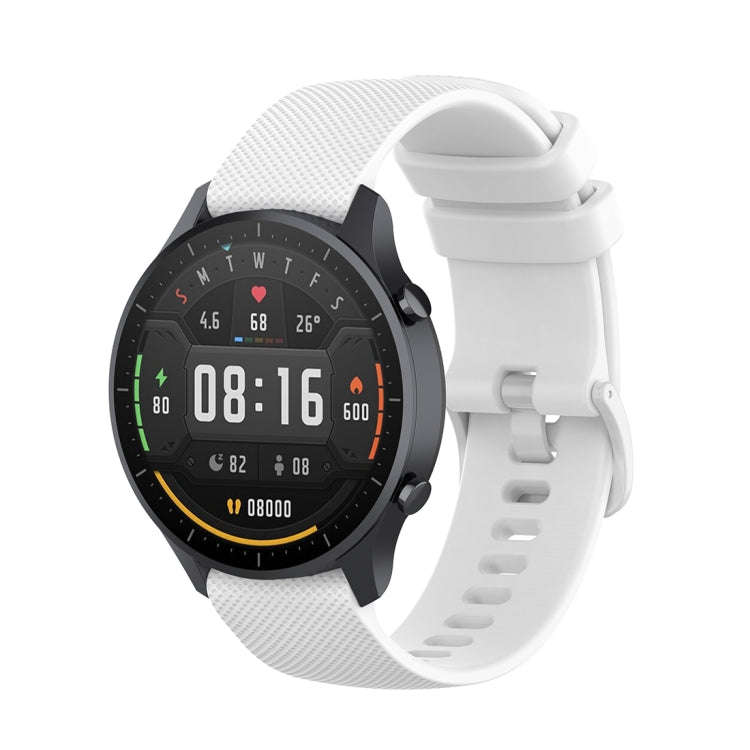 For Xiaomi Watch Color 22mm Small Plaid Texture Silicone Wrist Strap Watchband(White)