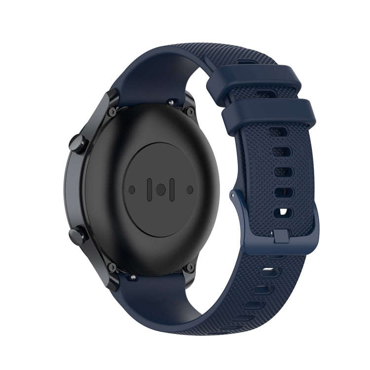 For Xiaomi Watch Color 22mm Small Plaid Texture Silicone Wrist Strap Watchband(Navy Blue)