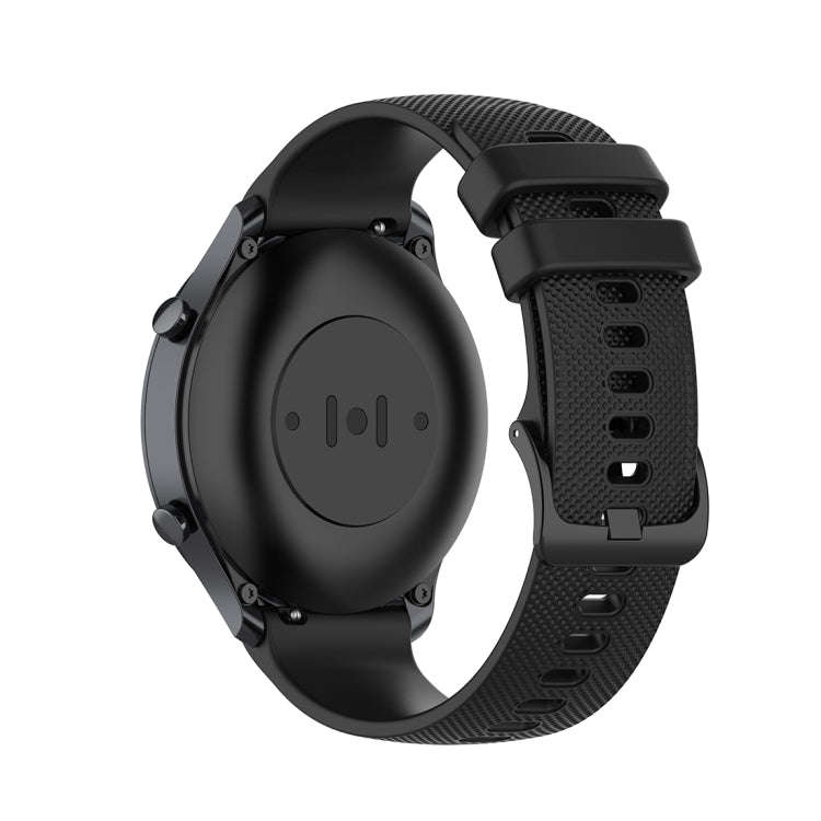 For Xiaomi Watch Color 22mm Small Plaid Texture Silicone Wrist Strap Watchband(Black)