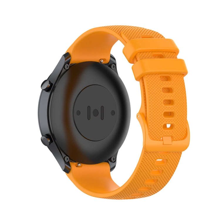 For Xiaomi Watch Color 22mm Small Plaid Texture Silicone Wrist Strap Watchband(Amber Yellow)
