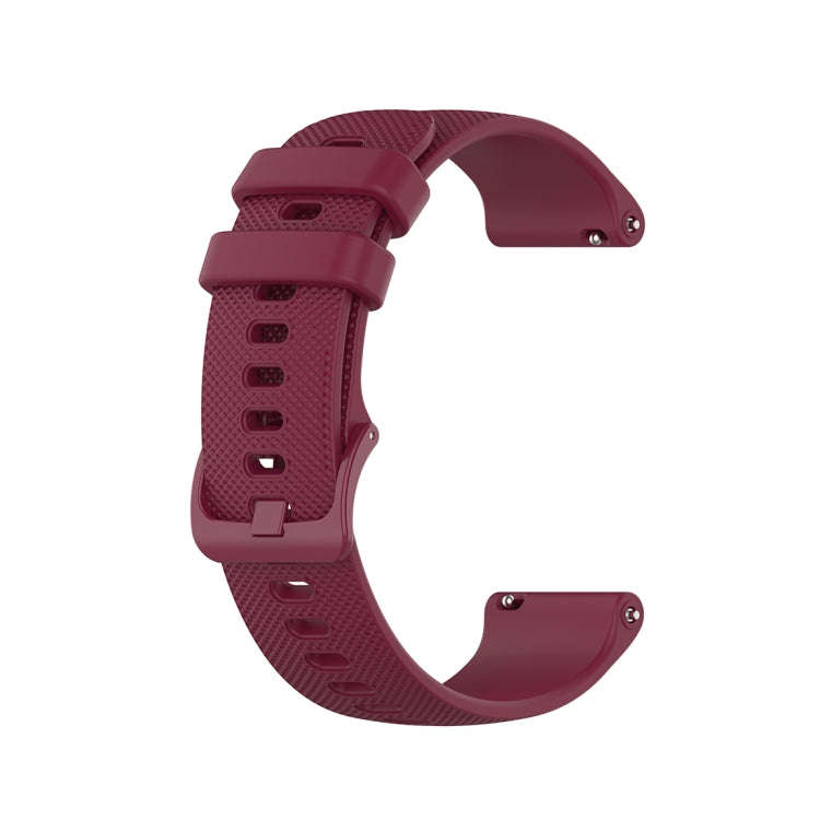 For Xiaomi Watch Color 22mm Small Plaid Texture Silicone Wrist Strap Watchband(Wine Red)