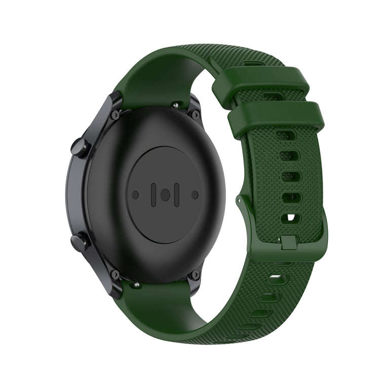 For Xiaomi Watch Color 22mm Small Plaid Texture Silicone Wrist Strap Watchband(Army Green)